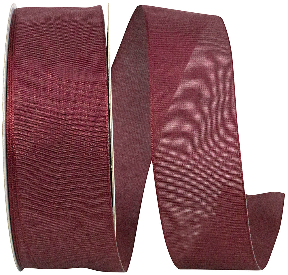 Burgundy Linen Touch Mono Ribbon 1-1/2 Inch for Bows