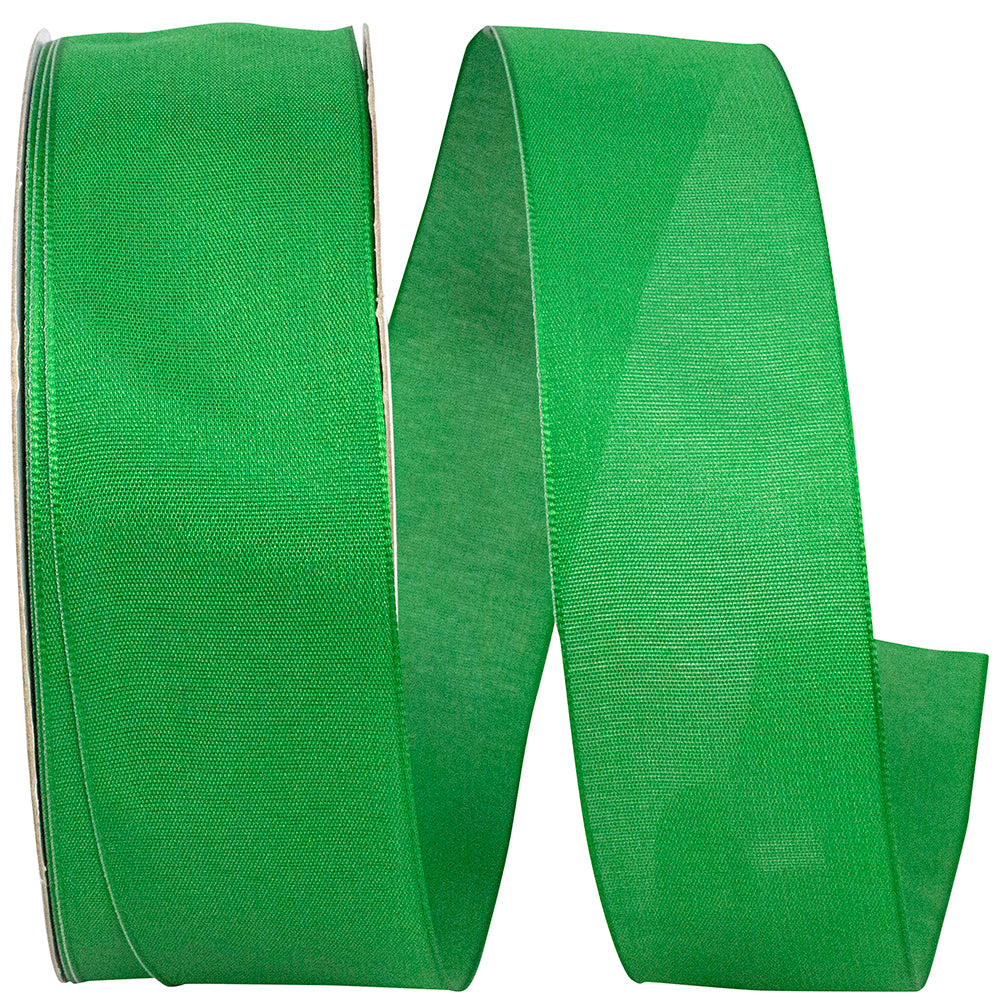 Emerald 1-1 2 Inch Linen Touch Mono Ribbon for Wreaths & Bows