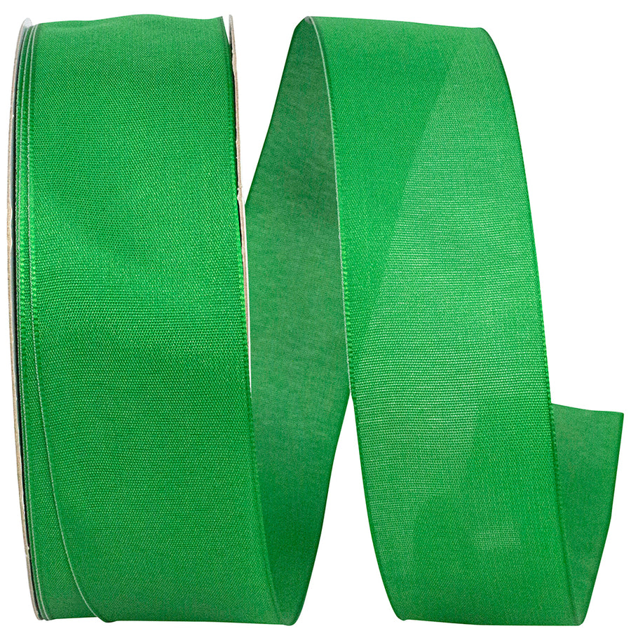 Emerald 1-1 2 Inch Linen Touch Mono Ribbon for Wreaths & Bows