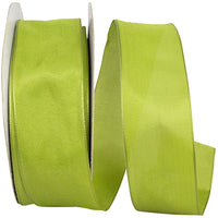 Green 1-1 2 Inch Linen Touch Mono Ribbon for Wreaths & Bows