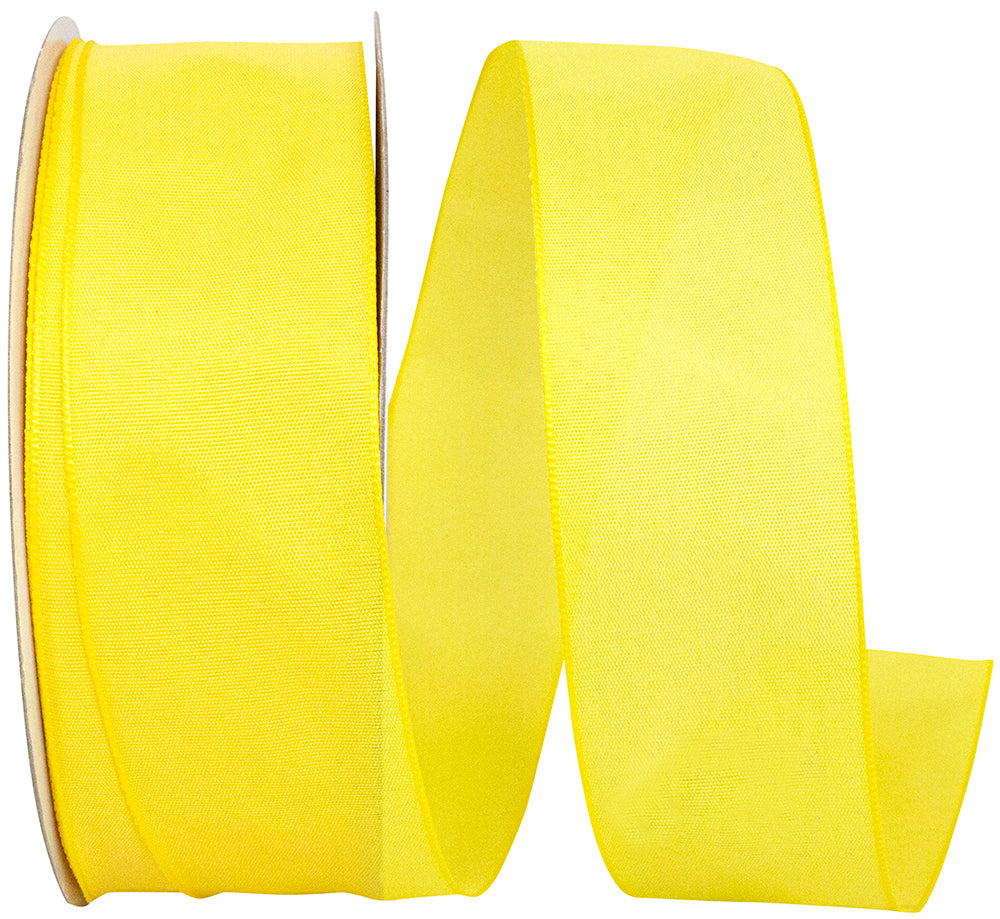 Lemon 1-1 2 Inch Linen Touch Mono Ribbon for Wreaths & Bows