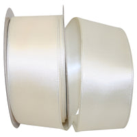 Ivory 1-1 2 Inch Double Face Df Wired Edge Ribbon Rd for Wreaths & Bows
