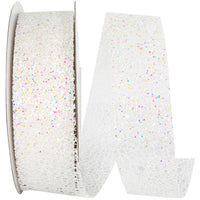 Iridescent Glitter Web Mesh Ribbon 1-1/2 Inch for Wreaths