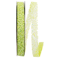 Lime Glitter Web Mesh Ribbon 5/8 Inch for Wreaths and Bows