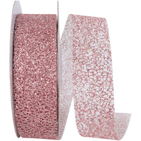 Glitter Web Mesh Ribbon Rose 1-1/2 Inch for Wreaths