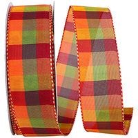 Wired Edge Plaid Francesa Ribbon 1-1/2 Inch Comb. 50Yds