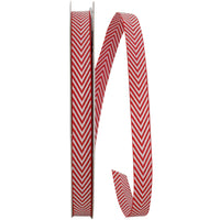 Red White 3 8 Inch Herringbone Candy Cane Ribbon for Wreaths & Bows