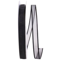 Black 5 8 Inch Sheer Satin Edge Ribbon for Wreaths & Bows