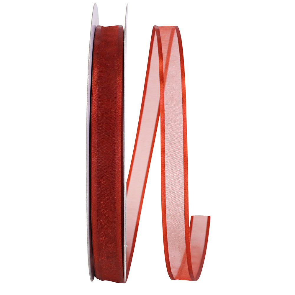 Rust 5 8 Inch Sheer Satin Edge Ribbon for Wreaths & Bows
