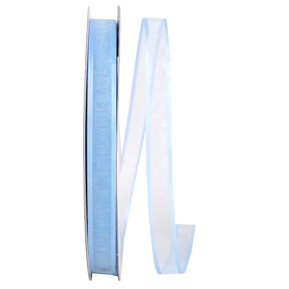 Blue 5 8 Inch Sheer Satin Edge Ribbon for Wreaths & Bows