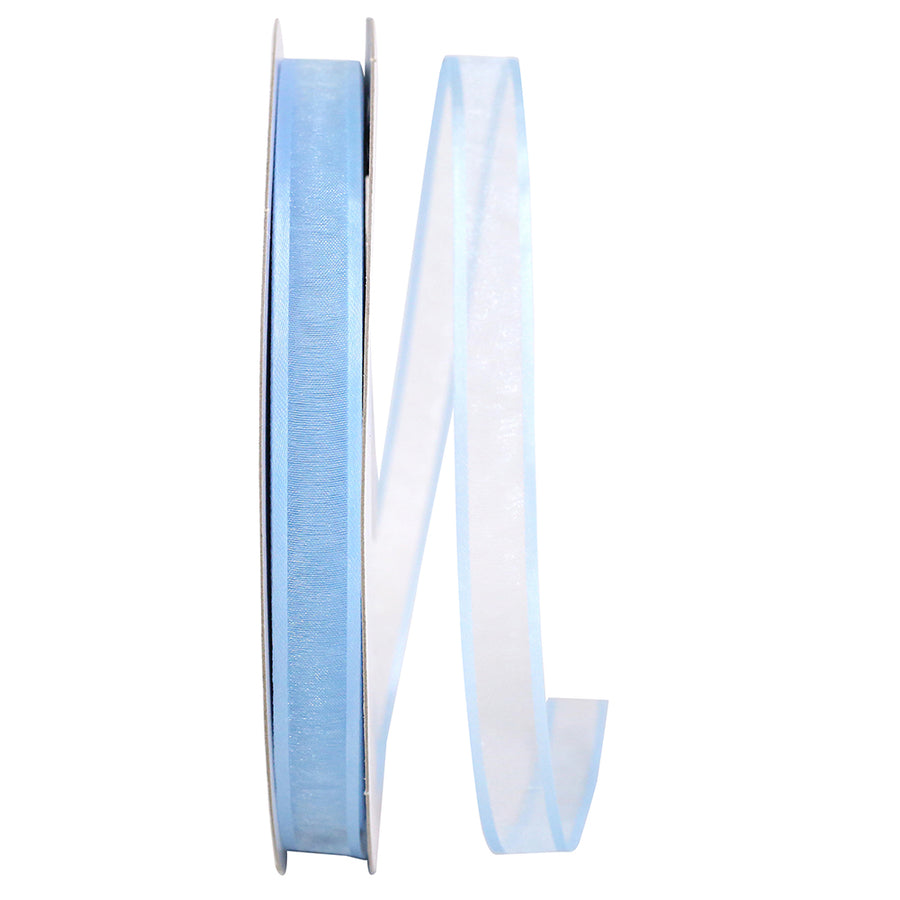 Blue 5 8 Inch Sheer Satin Edge Ribbon for Wreaths & Bows