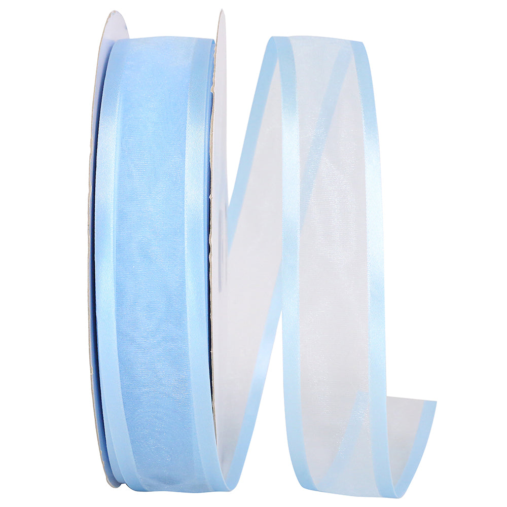 Blue 1-1 2 Inch Sheer Satin Edge Ribbon for Wreaths & Bows