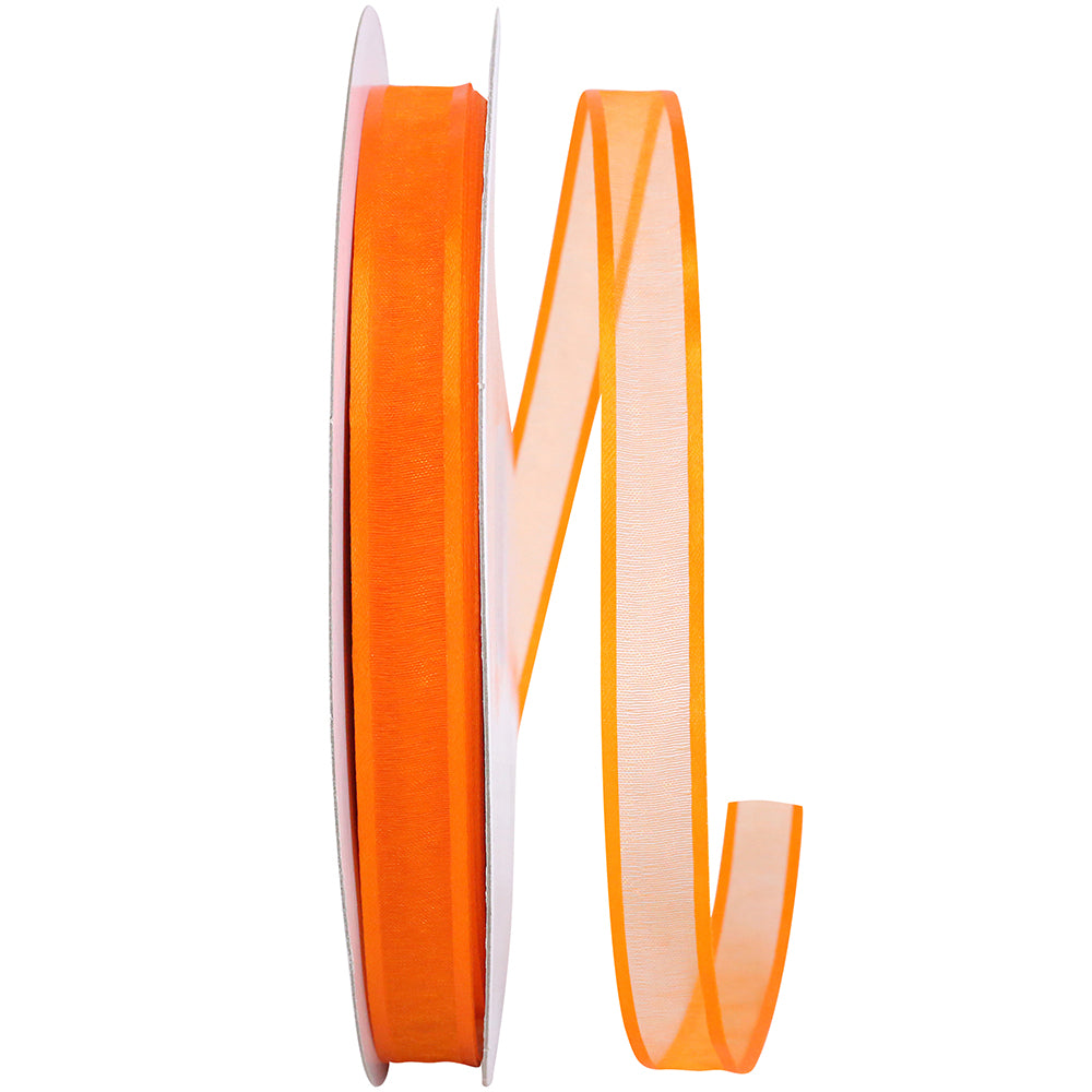 Orange 5 8 Inch Sheer Satin Edge Ribbon for Wreaths & Bows