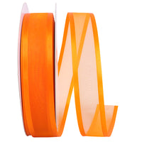 Orange 1-1 2 Inch Sheer Satin Edge Ribbon for Wreaths & Bows