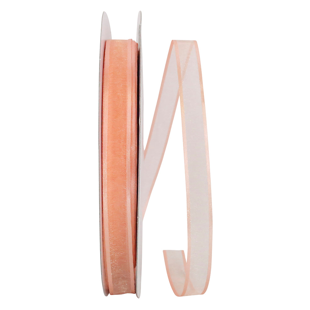 Peach 5 8 Inch Sheer Satin Edge Ribbon for Wreaths & Bows