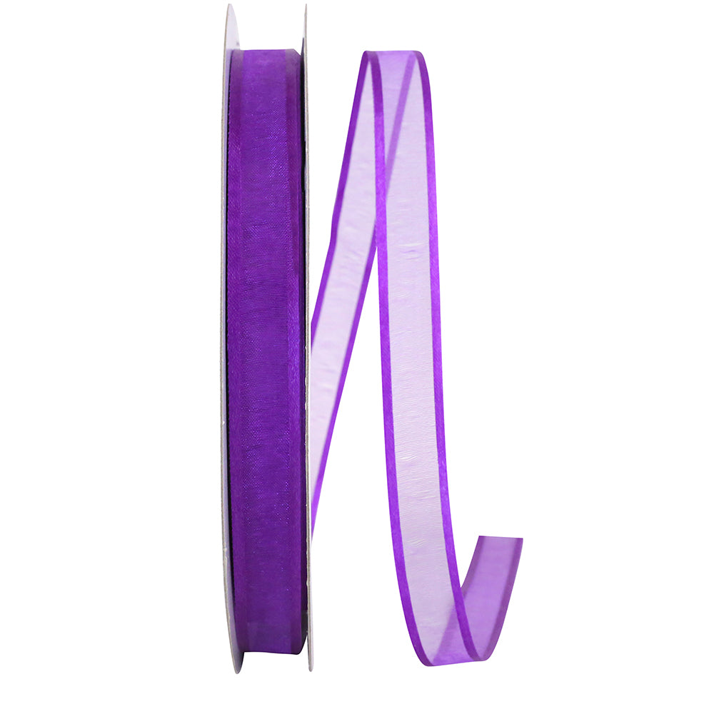 Purple 5 8 Inch Sheer Satin Edge Ribbon for Wreaths & Bows