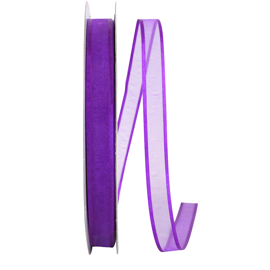 Purple 5 8 Inch Sheer Satin Edge Ribbon for Wreaths & Bows