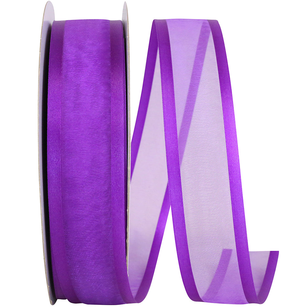 Purple 1-1 2 Inch Sheer Satin Edge Ribbon for Wreaths & Bows