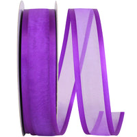 Purple 1-1 2 Inch Sheer Satin Edge Ribbon for Wreaths & Bows