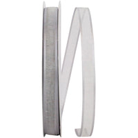 Silver 5 8 Inch Sheer Satin Edge Ribbon for Wreaths & Bows