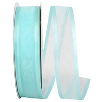 Aqua Sheer Satin Edge Ribbon 1-1/2 Inch for Wreaths