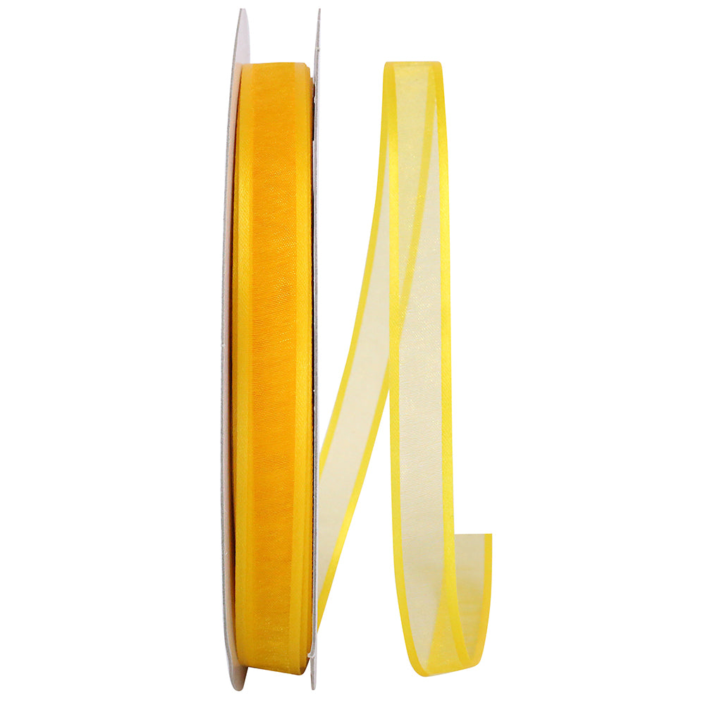 Yellow 5 8 Inch Sheer Satin Edge Ribbon for Wreaths & Bows