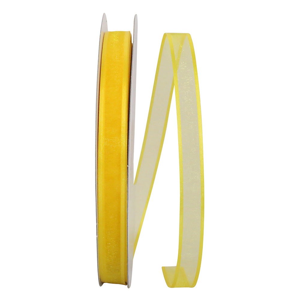 Sunshine 5 8 Inch Sheer Satin Edge Ribbon for Wreaths & Bows