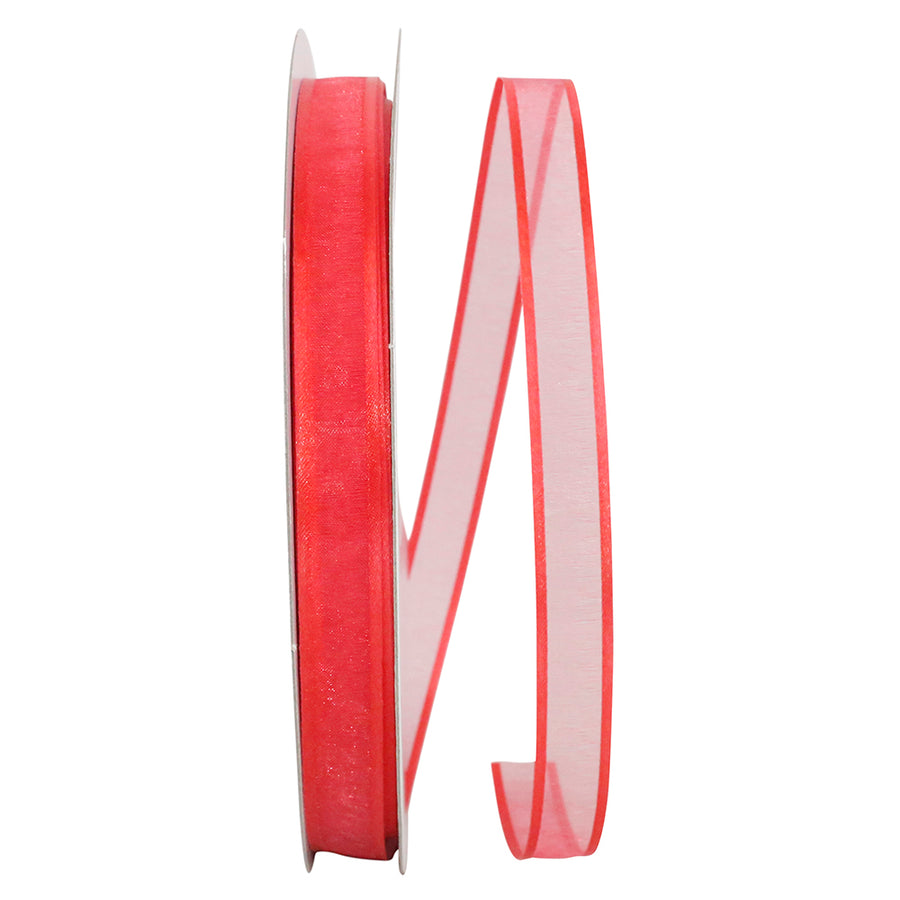 Cyclamen 5 8 Inch Sheer Satin Edge Ribbon for Wreaths & Bows