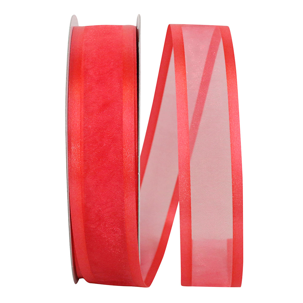 Cyclamen 1-1 2 Inch Sheer Satin Edge Ribbon for Wreaths & Bows
