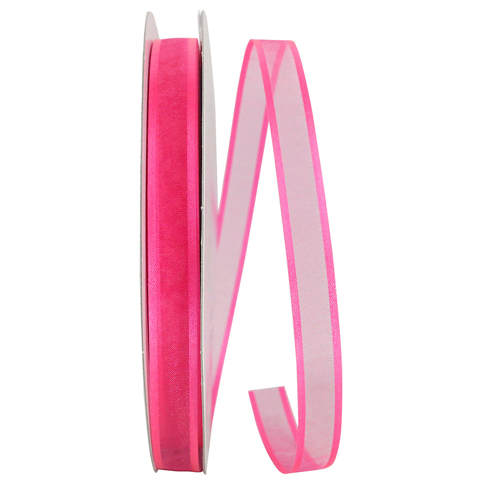 Fuchsia 5 8 Inch Sheer Satin Edge Ribbon for Wreaths & Bows