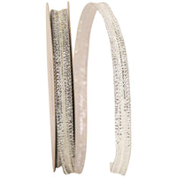 Silver 1/2 Inch Metallic Corsage Wired Edge Ribbon