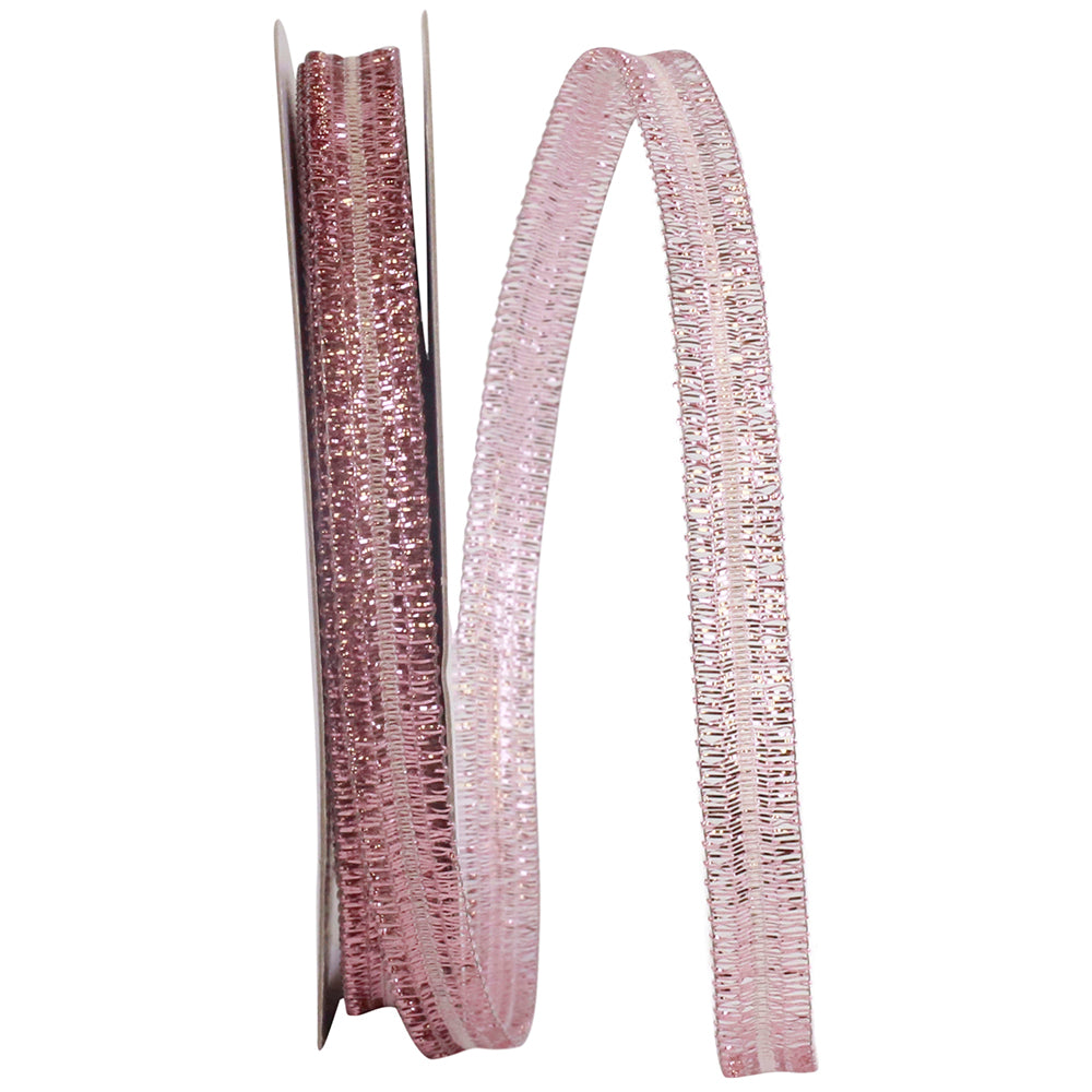 Light Metallic Corsage Wired Edge Ribbon 1/2 Inch 25 Yards