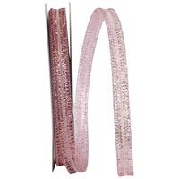 Light Metallic Corsage Wired Edge Ribbon 1/2 Inch 25Yds