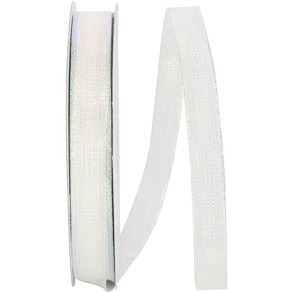 Iridescent 5/8 Inch Metallic Stripe Mesh Ribbon for Bows