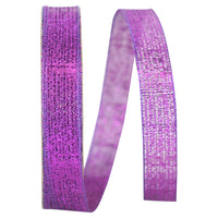 Purple Metallic Wired Edge Ribbon 5/8 Inch for Wreaths