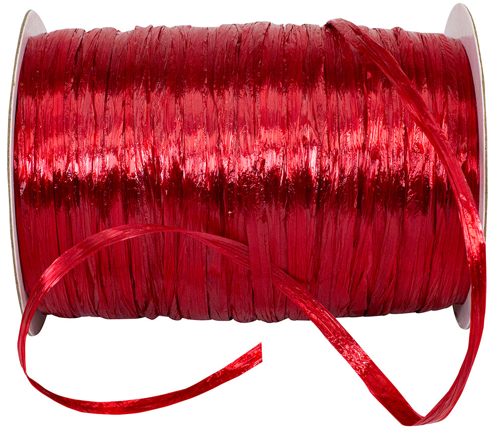 Red Raffia Prime 1/4 Inch Rayon Pearl 100 Yards
