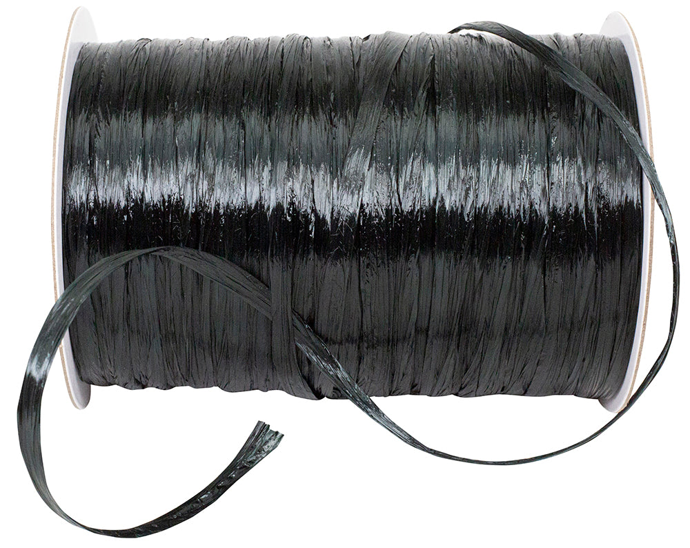 Black Rayon Raffia Prime 1/4 Inch 100 Yards