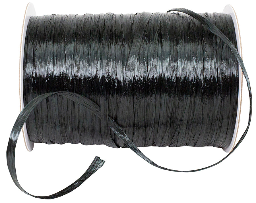 Black Rayon Raffia Prime 1/4 Inch 100Yds