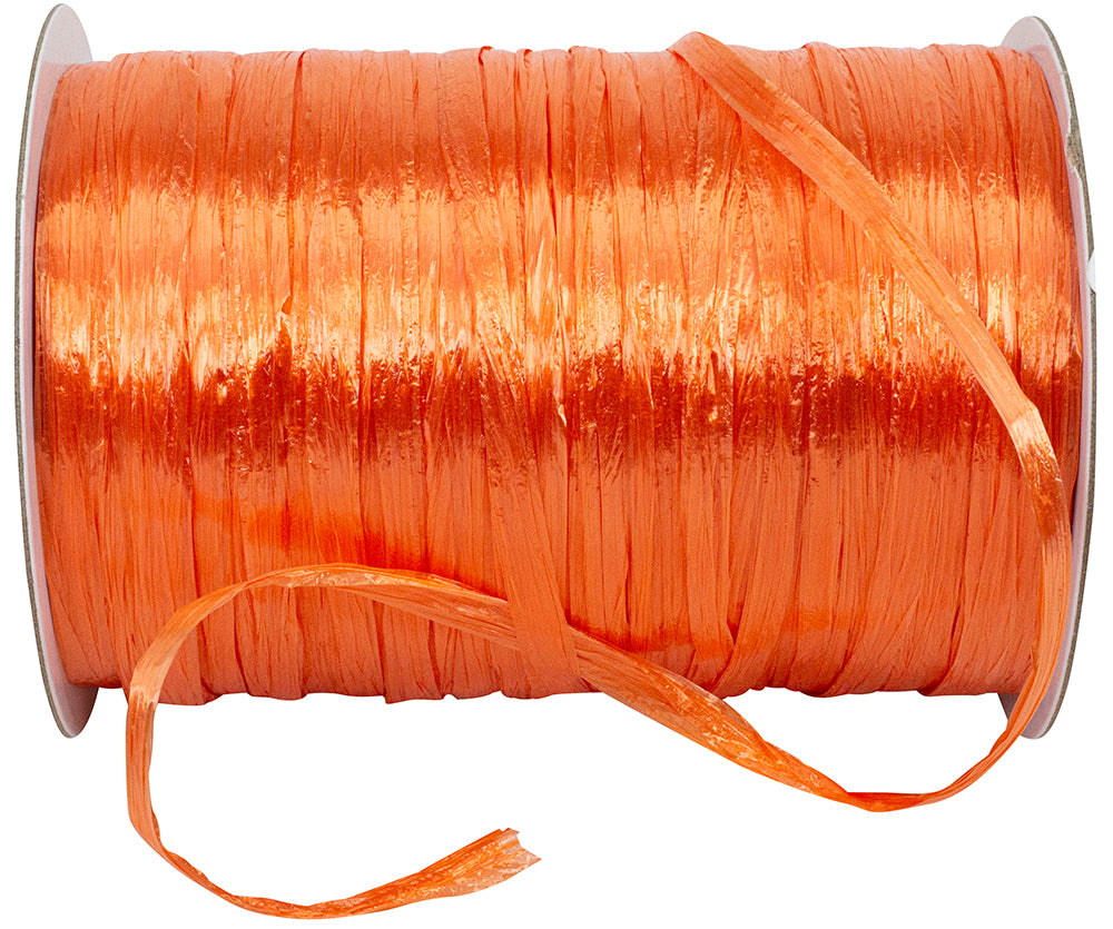 Raffia Prime Orange 1/4 Inch Rayon Pearl 100 Yards