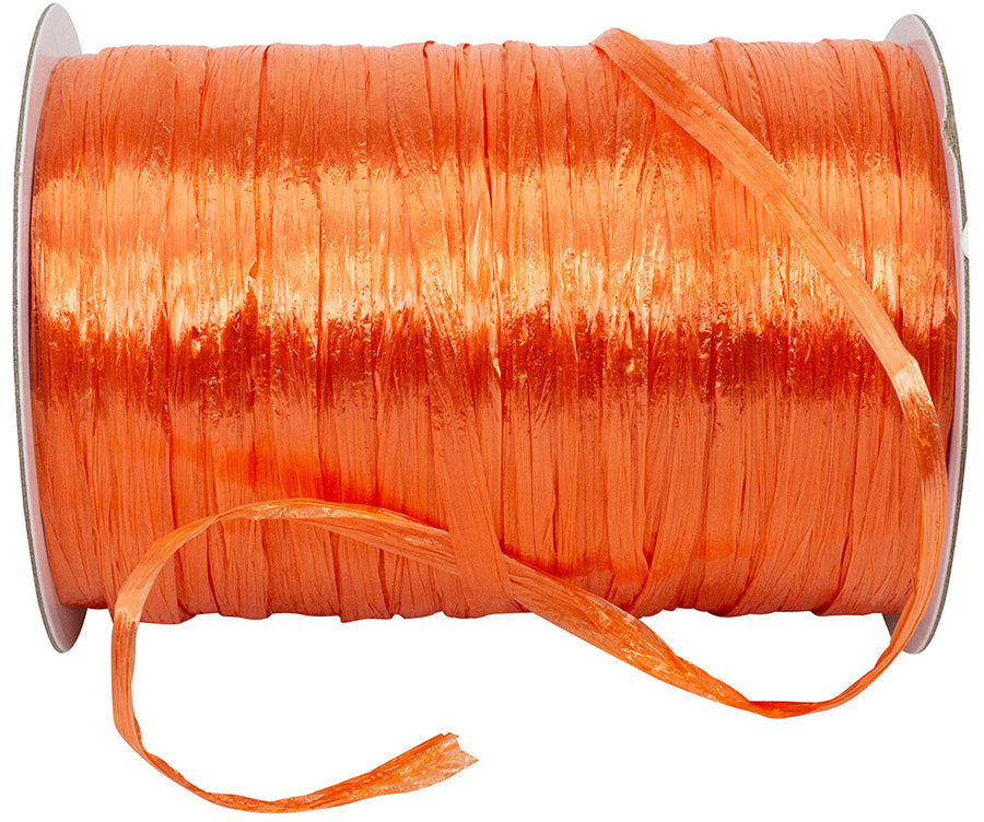 Raffia Prime Orange 1/4 Inch Rayon Pearl 100Yds