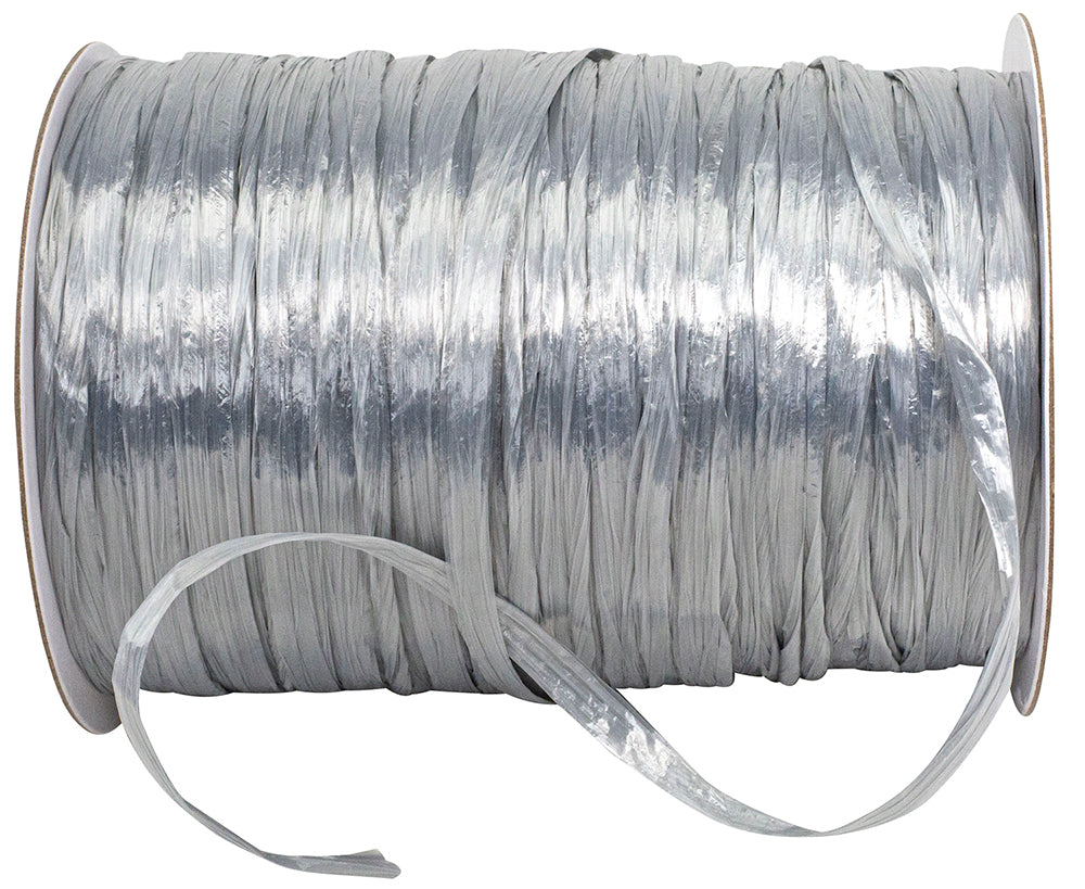 Silver Raffia Prime 1/4 Inch Rayon Pearl
