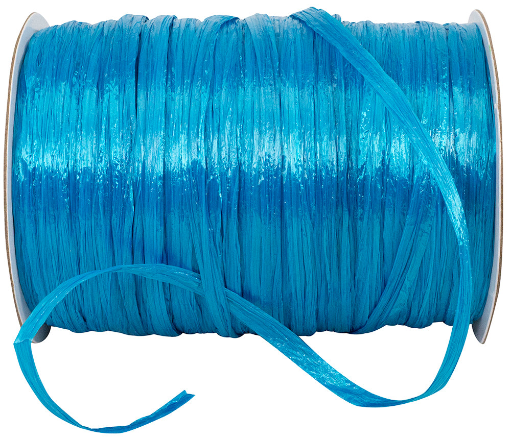 Raffia Prime Aqua 1/4 Inch Rayon - Pearl 100 Yards