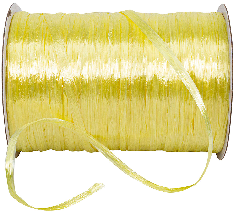 Raffia Prime Yellow 1/4 Inch Rayon Pearl