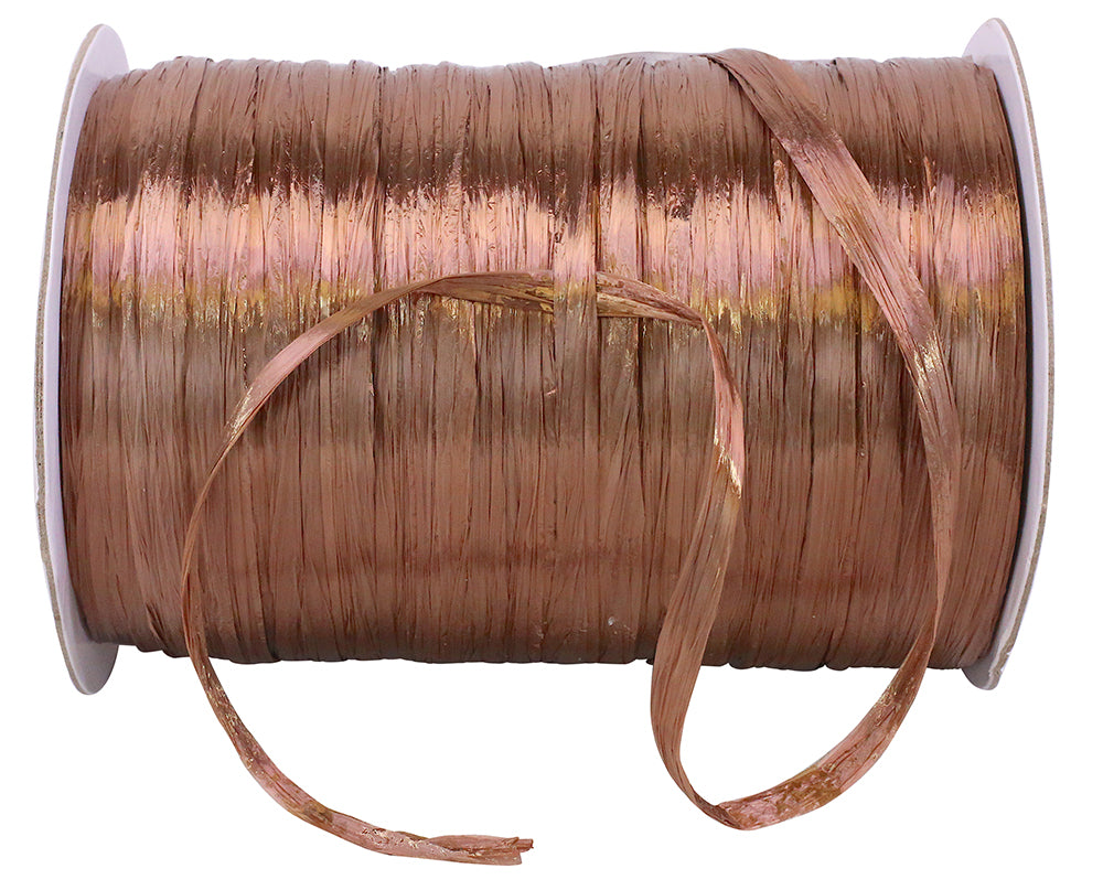 Raffia Prime Bronze 1/4 Inch Rayon Pearl 100 Yards