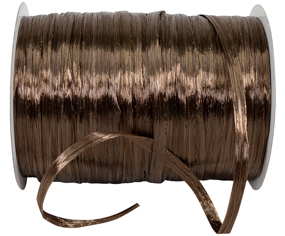 Chocolate Raffia Prime 1/4 Inch Rayon - Pearl
