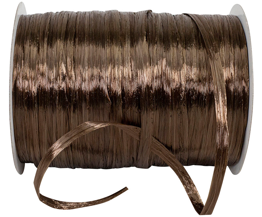 Chocolate Raffia Prime 1/4 Inch Rayon - Pearl