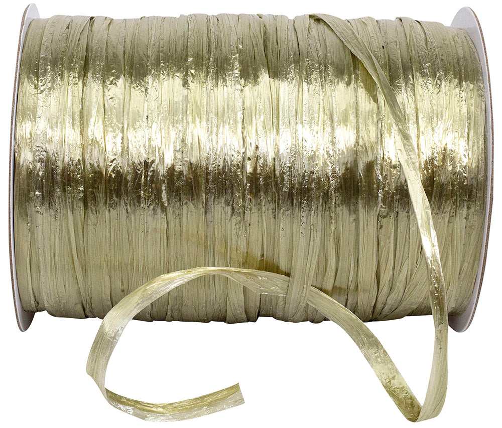 Champagne Raffia Prime 1/4 Inch Rayon Ribbon