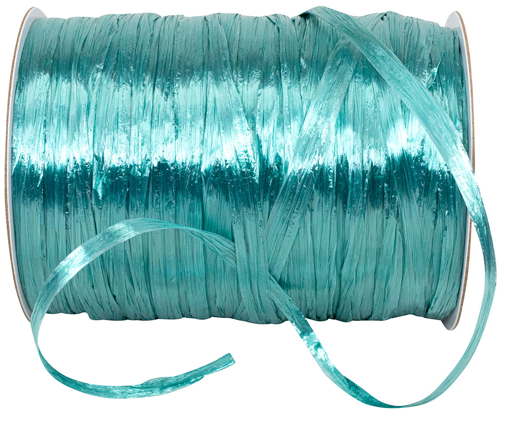 Teal 1/4 Inch Rayon Raffia Prime - Pearl Finish