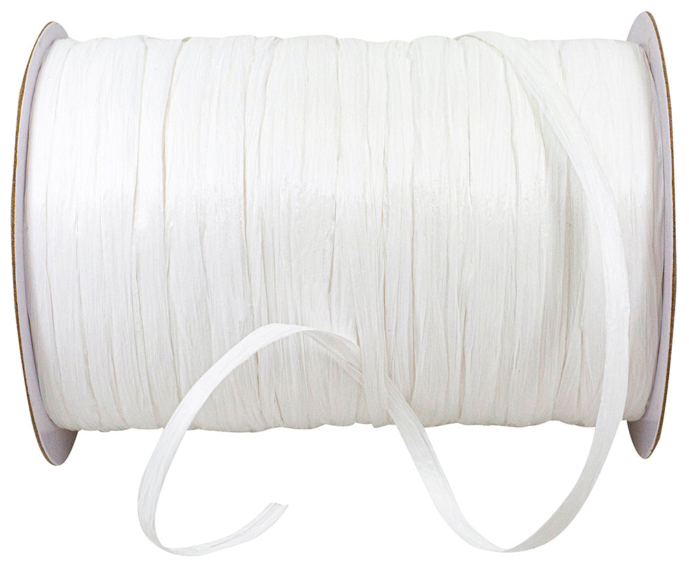 Raffia Prime White 1/4 Inch Rayon Matte