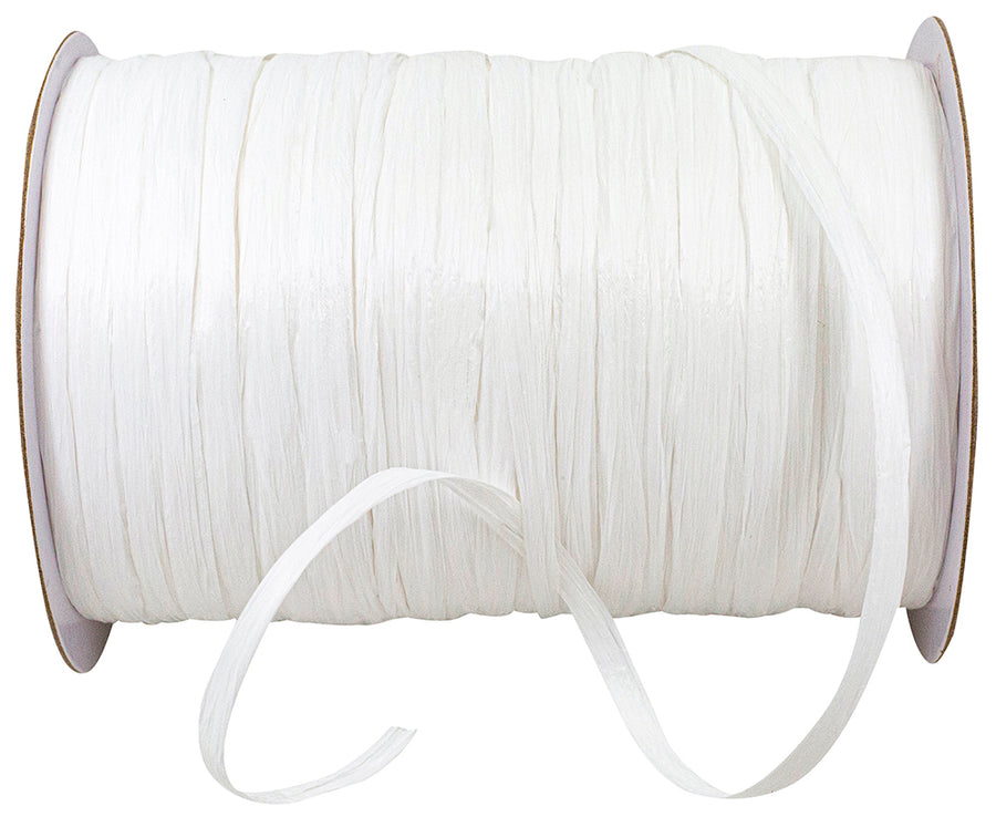 Raffia Prime White 1/4 Inch Rayon Matte
